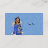 Angel auf Cloud Holding Angel Cat Light Blue Visitenkarte (Rückseite)