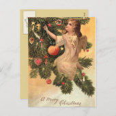 Angel auf dem Weihnachtsbaum Feiertagspostkarte (Vorne/Hinten)