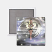Angel auf der Cloud Magnet (Vorderseite/Rückseite)