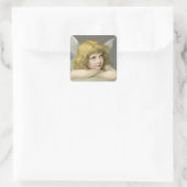 Angel auf der Cloud Quadratischer Aufkleber (Tasche)