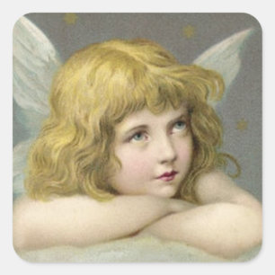 Angel auf der Cloud Quadratischer Aufkleber