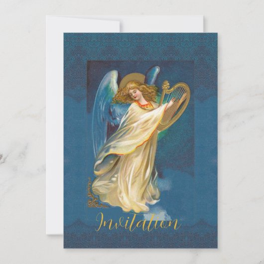 Angel auf Harfe spielen (Vorderseite)