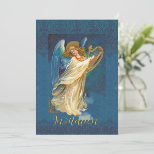 Angel auf Harfe spielen (Stehend Vorderseite)