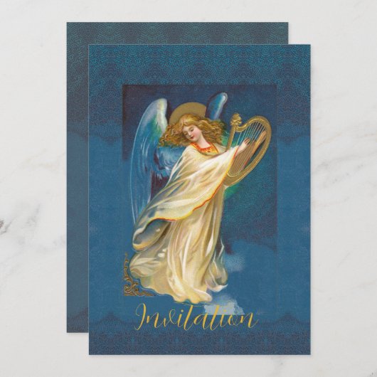 Angel auf Harfe spielen (Vorne/Hinten)