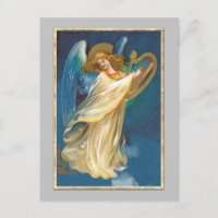 Angel auf Harfe spielen