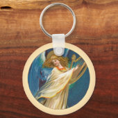 Angel auf Harfe spielen Schlüsselanhänger (Rückseite)