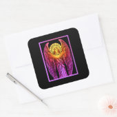 Angel-Aufkleber aus Hartglas Quadratischer Aufkleber (Umschlag)