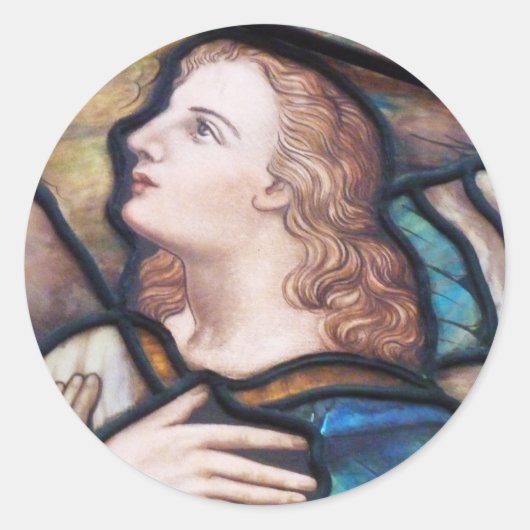 Angel-Aufkleber aus Hartglas Runder Aufkleber (Vorderseite)