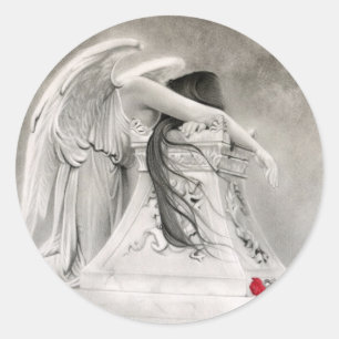 Angel-Aufkleber Runder Aufkleber
