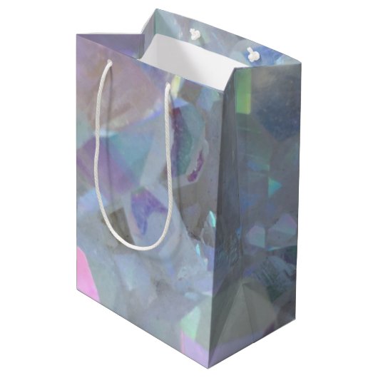 Angel Aura Quartz Crystal Medium Geschenktasche Mittlere Geschenktüte (Rückseite Schrägansicht)