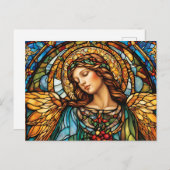 Angel aus gefestigtem Glas mit Flügeln Postkarte (Vorne/Hinten)