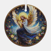Angel aus Hartglas mit Harfe Ornament Aus Glas (Rückseite)