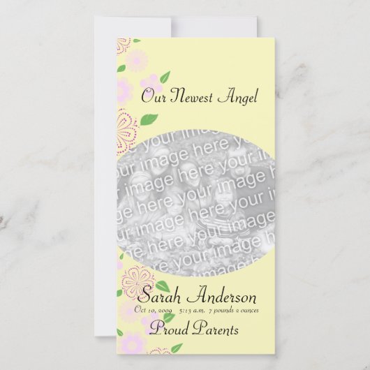 Angel Baby Ankündigung (Vorderseite)