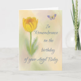 Angel Baby Birthday Remembrance Watercolor Blume Karte