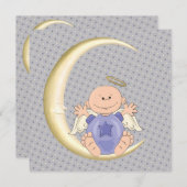 Angel Baby Boy Shower Einladung (Vorne/Hinten)