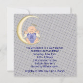 Angel Baby Boy Shower Einladung (Rückseite)