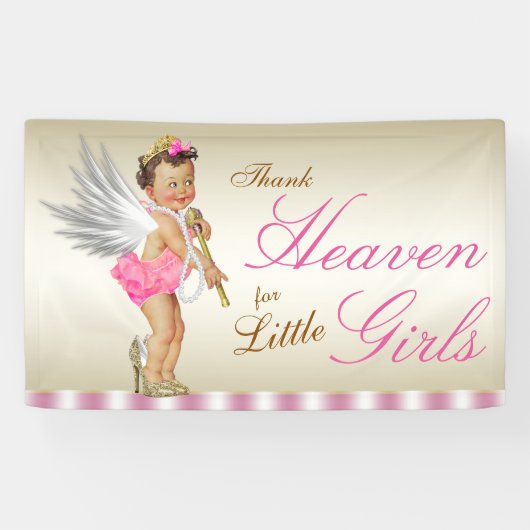 Angel Baby Girl Baby Shower Banner (Horizontal)