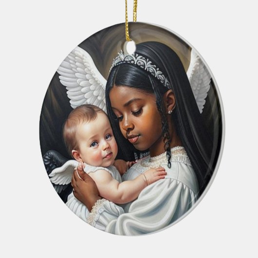 Angel Baby Keramik Ornament (Links)