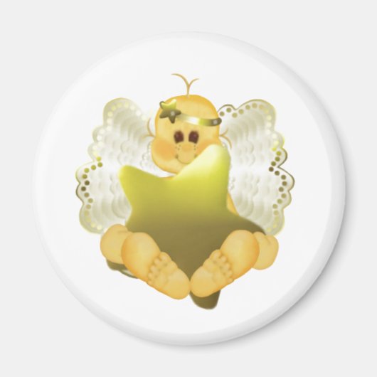 Angel Baby mit Gold Star Magnet (Vorne)