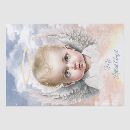 Angel Baby "My Littlest Angel" Personalize Seidenpapier (Vorderseite)