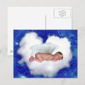 Angel Baby, Schlafen auf einer Wolke Postkarte (Vorne/Hinten)