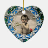 ANGEL / Baby's First Christmas Foto Template Keramik Ornament (Hinten)