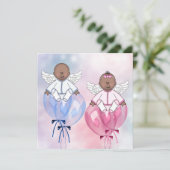 Angel Balloons American Gender Reveal Einladung (Stehend Vorderseite)