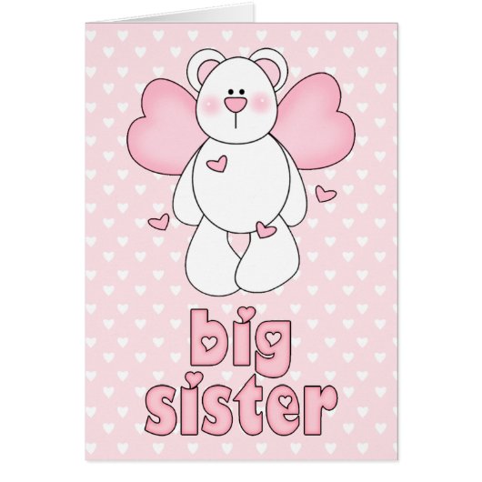 Angel Bear Big Sister Blank Card (Vorne)