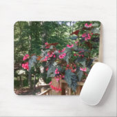 Angel Begonia mit Holz im Hintergrund Mousepad (Mit Mouse)