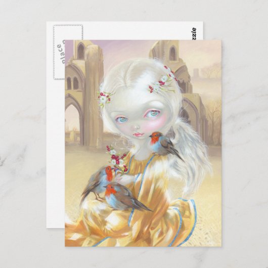 "Angel bei der Abtei Glastonbury" Postkarte (Vorne/Hinten)