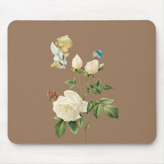 Angel Beige Rose Mouse Pad! Mousepad (Vorne)