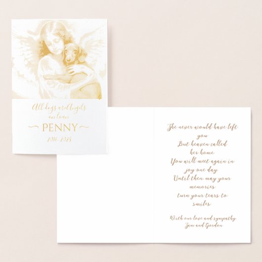 Angel-Beileid für den Verlust der Dackel Folienkarte (Anzeige)