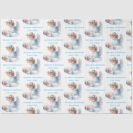 Angel beobachtet Babytaufe Seidenpapier