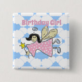 Angel Birthday Girl Button Abzeichen (Vorderseite)