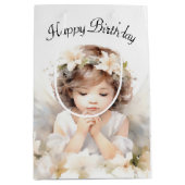 Angel Birthday Girl Mittlere Geschenktüte (Vorderseite)
