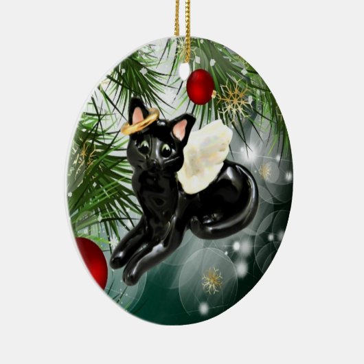 Angel Black Cat Ornament (Rechts)