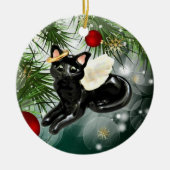 Angel Black Cat Ornament (Vorne)
