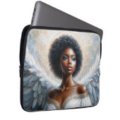 Angel Black Frau mit Halo Laptopschutzhülle (Vorne Rechts)