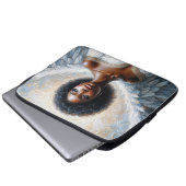 Angel Black Frau mit Halo Laptopschutzhülle (Vorne Knopf)