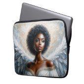 Angel Black Frau mit Halo Laptopschutzhülle (Vorderseite Links)