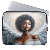 Angel Black Frau mit Halo Laptopschutzhülle (Vorderseite)