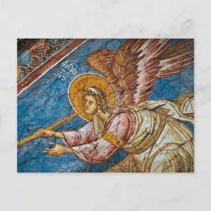Angel bläst ein orthodox-Trumpet-Christliches Symb Postkarte