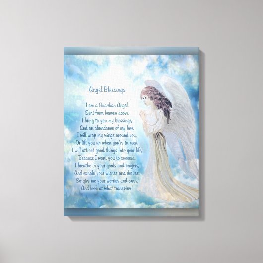 Angel Blessings Gedicht Leinwanddruck (Vorderseite)