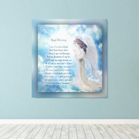 Angel Blessings Gedicht Leinwanddruck (Insitu (Holzboden))