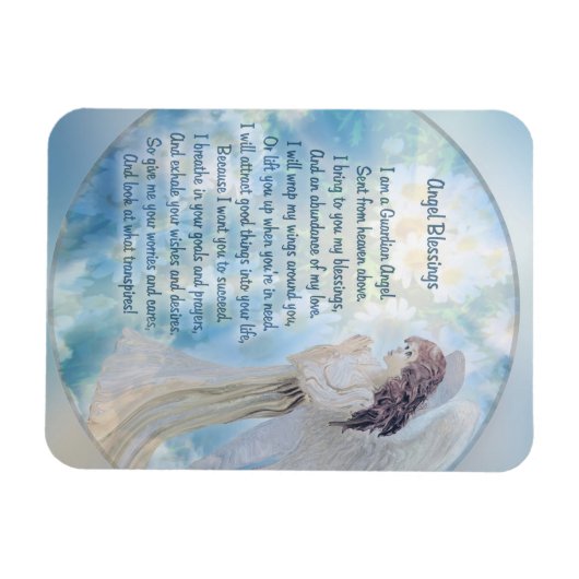 Angel Blessings Gedicht Magnet (Horizontal)