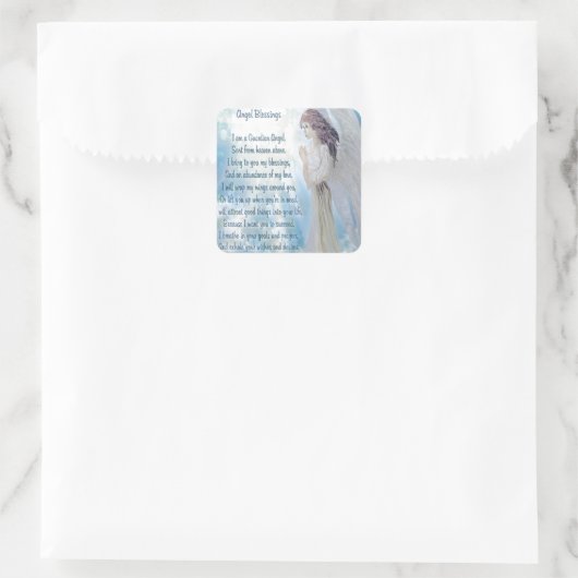 Angel Blessings Quadratischer Aufkleber (Tasche)