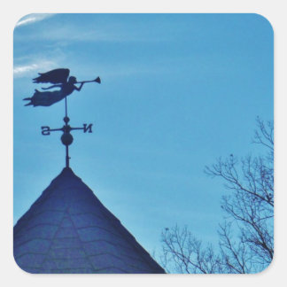 Angel BLOWING HORN WEATHER VANE Quadratischer Aufkleber