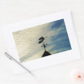 Angel BLOWING HORN WEATHER VANE Rechteckiger Aufkleber (Umschlag)