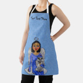 Angel Blue Dress Holding Angel Cat auf Cloud Schürze (InSitu)