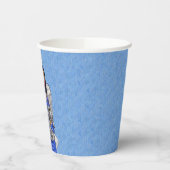 Angel Blue Dress Holding White Angel Cat on Cloud Pappbecher (Links)